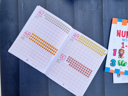 NUMBERS 1-50 Writing practice WORKBOOK.