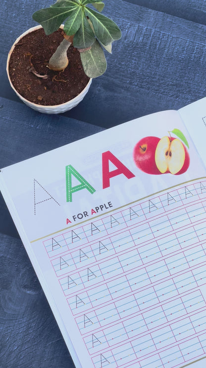 english capital letters writing practice book close up video